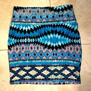 Charlotte Russe Patterned Stretchy Skirt